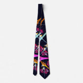 Pink Floral Modernes Abstraktes Kunstfarbmuster #0 Krawatte (Rückseite)