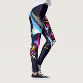 Pink Floral Modernes Abstraktes Kunstfarbmuster #0 Leggings (Rechts)