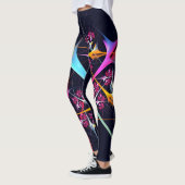 Pink Floral Modernes Abstraktes Kunstfarbmuster #0 Leggings (Links)