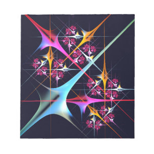 Pink Floral Modernes Abstraktes Kunstfarbmuster #0 Notizblock