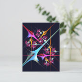 Pink Floral Modernes Abstraktes Kunstfarbmuster #0 Postkarte (Stehend Vorderseite)