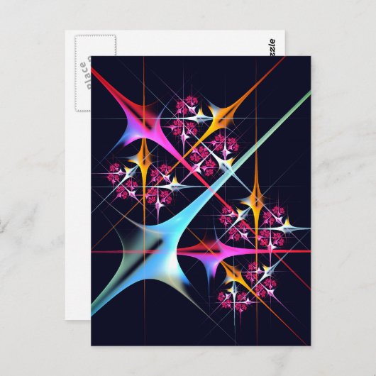 Pink Floral Modernes Abstraktes Kunstfarbmuster #0 Postkarte (Vorne/Hinten)