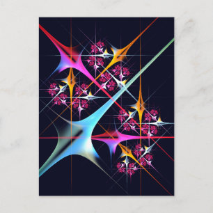 Pink Floral Modernes Abstraktes Kunstfarbmuster #0 Postkarte