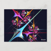 Pink Floral Modernes Abstraktes Kunstfarbmuster #0 Postkarte (Rückseite)