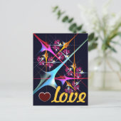 Pink Floral Modernes Abstraktes Kunstfarbmuster #0 Postkarte (Stehend Vorderseite)