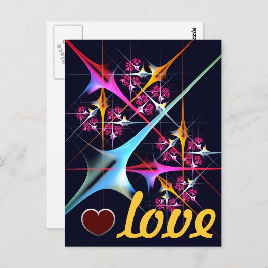 Pink Floral Modernes Abstraktes Kunstfarbmuster #0 Postkarte (Vorne/Hinten)