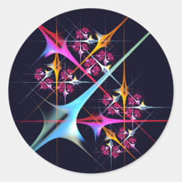 Pink Floral Modernes Abstraktes Kunstfarbmuster #0 Runder Aufkleber