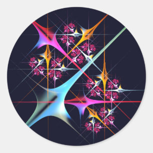 Pink Floral Modernes Abstraktes Kunstfarbmuster #0 Runder Aufkleber