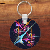 Pink Floral Modernes Abstraktes Kunstfarbmuster #0 Schlüsselanhänger (Vorderseite)