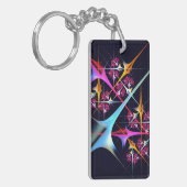 Pink Floral Modernes Abstraktes Kunstfarbmuster #0 Schlüsselanhänger (Vorderseite links)