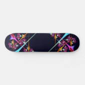 Pink Floral Modernes Abstraktes Kunstfarbmuster #0 Skateboard (Horizontal)