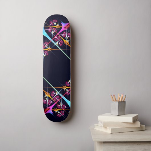 Pink Floral Modernes Abstraktes Kunstfarbmuster #0 Skateboard (Wandkunst)