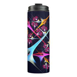Pink Floral Modernes Abstraktes Kunstfarbmuster #0 Thermosbecher