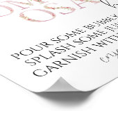 Pink Floral Momosa Bar Sign Poster (Ecke)