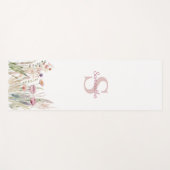 Pink Floral Mongram Name Yogmatte Yogamatte (Vorderseite (Horizontal))