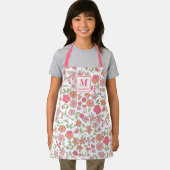 Pink Floral Monogram Apron Schürze (Insitu)