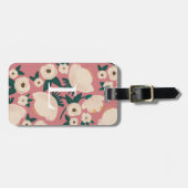 Pink Floral Monogram Chic Gepäckanhänger (Vorderseite horizontal)