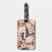 Pink Floral Monogram Chic Gepäckanhänger (Rückseite vertikal)