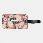 Pink Floral Monogram Chic Gepäckanhänger (Rückseite horizontal)