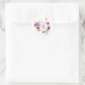 Pink Floral Monogramm Aufkleber (Tasche)
