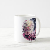 PINK FLORAL MOON HALLOWEE KAFFEETASSE (VorderseiteRechts)