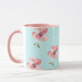 Pink Floral Mug – Blue Pastel Pattern Tasse (Links)
