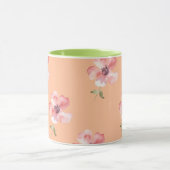 Pink Floral Mug – Orange Pastel Pattern Tasse (Zentrum)