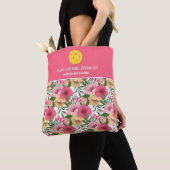 Pink Floral Muster Custom Pickleball Paddel Tasche (Von Nahem)
