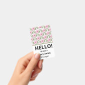 Pink floral Name Lanyard | Personalized ID Badge Ausweis (Handheld)