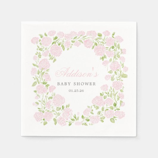 Pink Floral Napkins Serviette (Vorderseite)