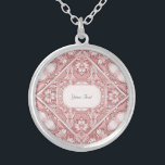 Pink Floral Necklace Versilberte Kette<br><div class="desc">Schöne rosa Blumenverkleidung</div>