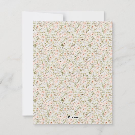 Pink Floral Neugeborenes Foto Weihnachten (Rückseite)