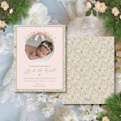 Pink Floral Neugeborenes Foto Weihnachten