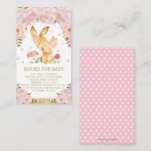 Pink Floral Niedlich Bunny Rabbit Books for Baby G Begleitkarte (Vorne/Hinten)