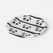 Pink Floral Niedlich Panda Birthday Baby Party Pappteller (Schrägansicht)