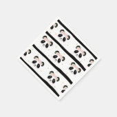 Pink Floral Niedlich Panda Birthday Baby Party Serviette (Ecke)