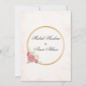Pink Floral Nikah Islamische Hochzeit Einladung (Rückseite)