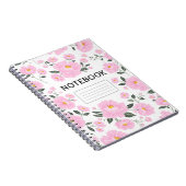 Pink Floral Notebook Cover | Elegant Rose Flower Notizblock (Rechte Seite)