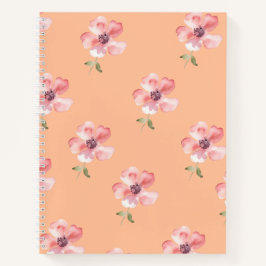 Pink Floral Notebook – Orange Pastel Pattern Notizblock
