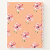 Pink Floral Notebook – Orange Pastel Pattern Notizblock (Rückseite)