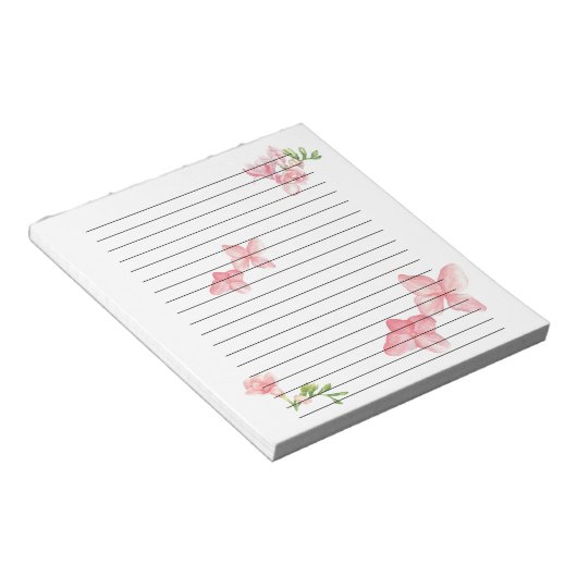 Pink Floral Notepad Notizblock (angewinkelt)