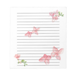 Pink Floral Notepad Notizblock