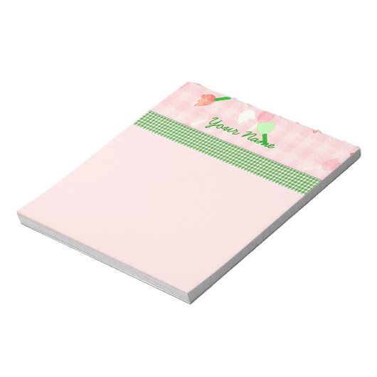 Pink Floral Notepad Notizblock (Rotiert)