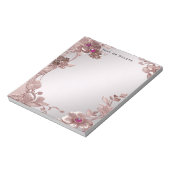 Pink Floral Notepad Notizblock (Rotiert)