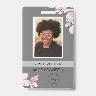 Pink Floral Nurse Hospital ID Abzeichen Ausweis