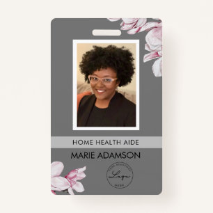 Pink Floral Nurse Hospital ID Abzeichen Ausweis