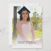 Pink Floral Nursing School Foto Abschluss Einladung (Rückseite)