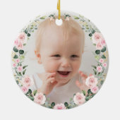Pink Floral Nutcracker Baby 1. Keramik Ornament (Hinten)