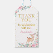 Pink Floral Onederful Deh Party Vielen Dank Geschenkanhänger (Vorderseite)