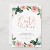 Pink Floral Osterfeiertag Einladung (Vorderseite)